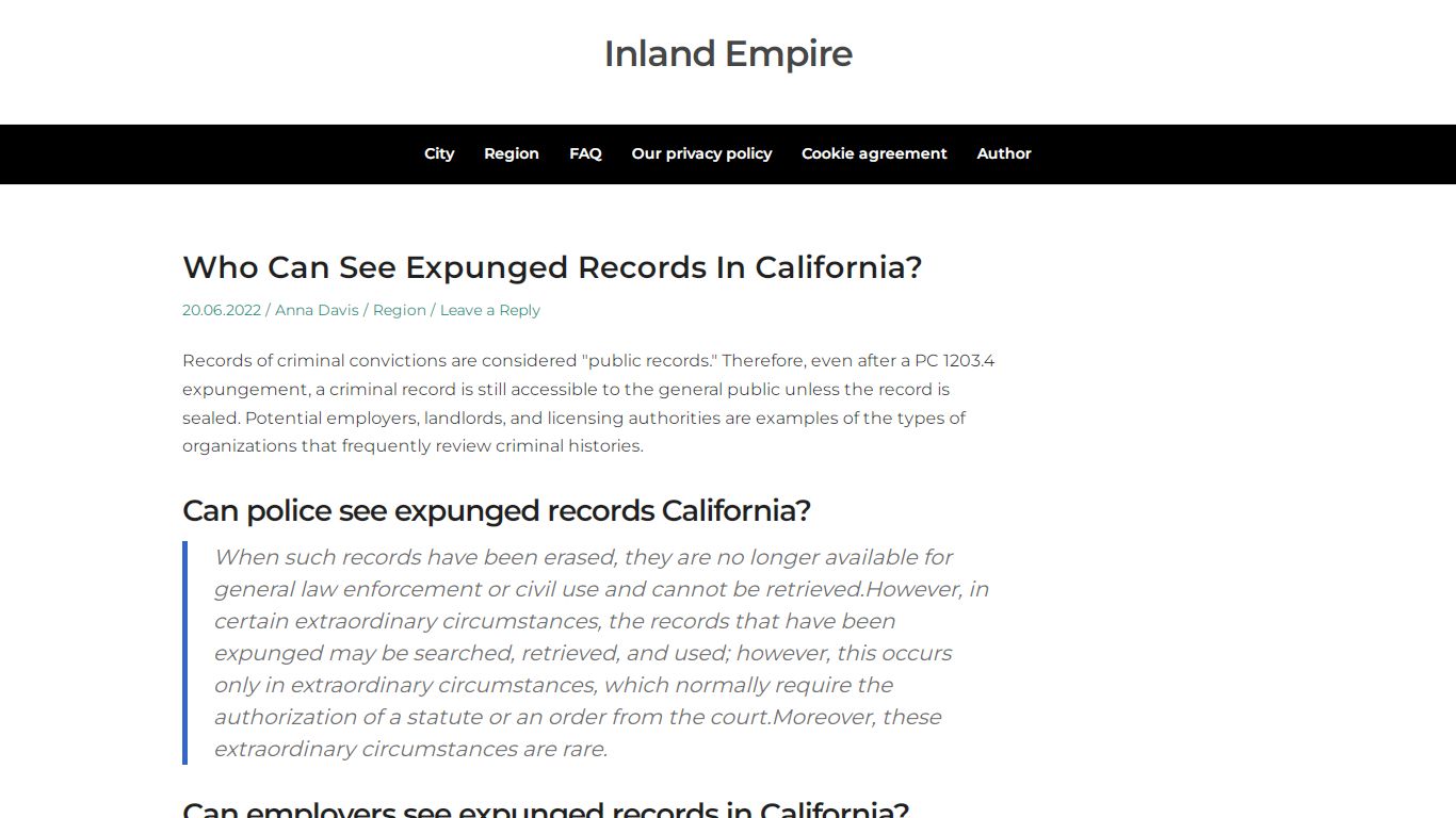 Who Can See Expunged Records In California? - Inland Empire